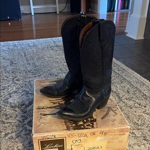 Lucchese Elegant Black Western Boots